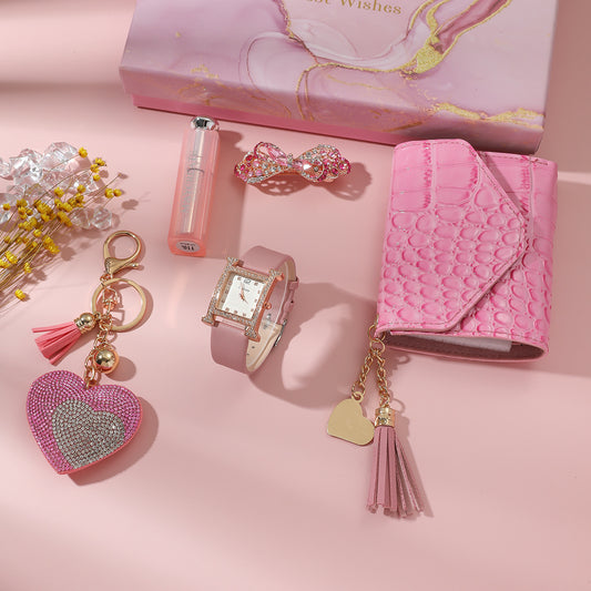 Elegante caja de regalo para reloj de mujer - Set de aniversario premium