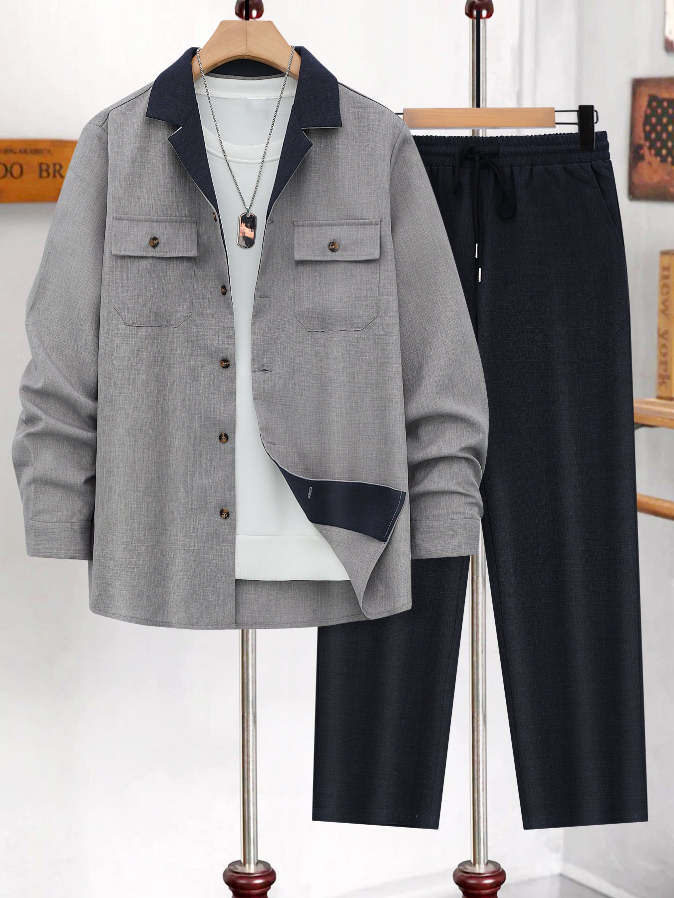 Ensemble Costume Décontracté Homme - Veste et Pantalon Créatif