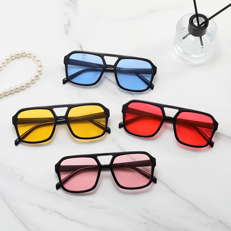 Lunettes de Soleil Rétro Femme Double Poutre - Protection UV Fashion Personnalisées