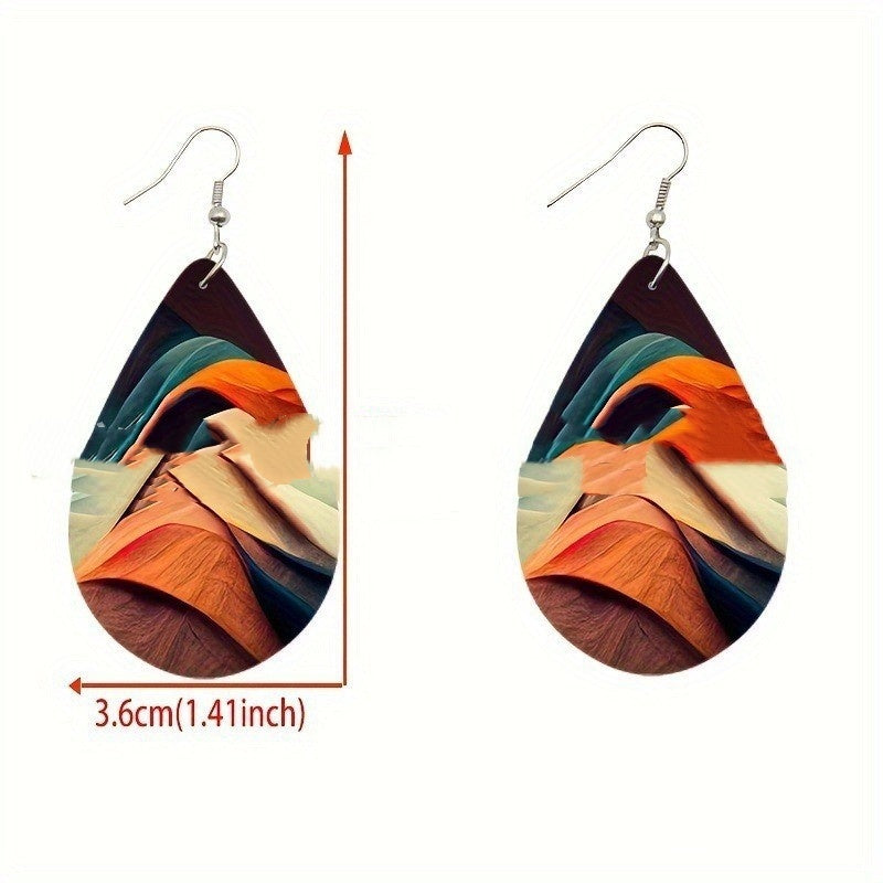 Pendientes acrílicos colgantes de 22 g - Planet Patterns 4 Colors