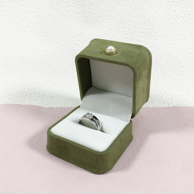 Écrin Bijoux Velours avec Boucle Perle - Boîte Rangement Élégante