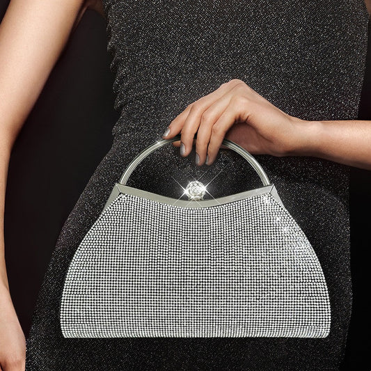 Bolso de mano para mujer, poliéster 620 g, detalles decorativos, 23 x 18 cm.