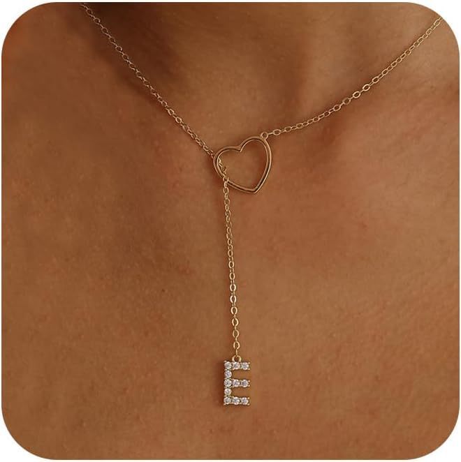 Glamourous Initial Pendant Gold Zircon - 26 English Letters